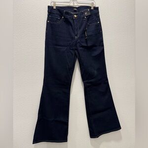 Express 70’s Flare Mid Rise Dark Blue Jeans
